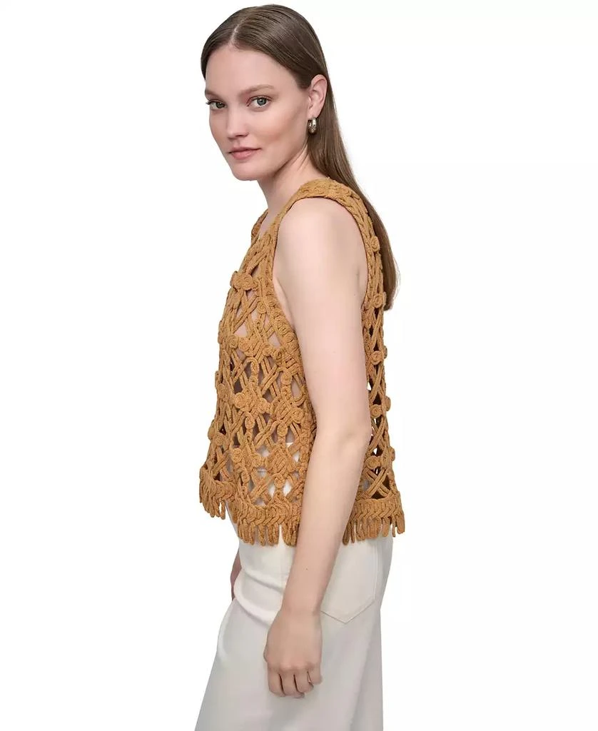 DKNY Petite Scoop-Neck Sleeveless Crochet Top 3