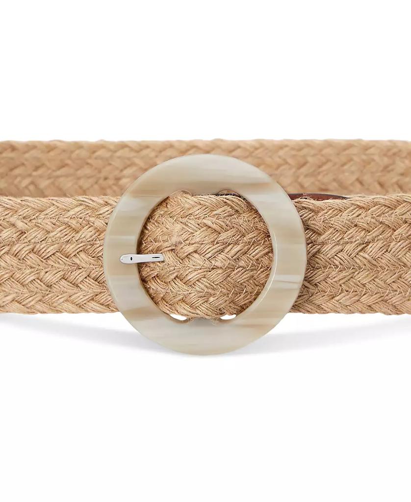 Ralph Lauren Woven Jute Faux-Horn-Buckle Wide Belt