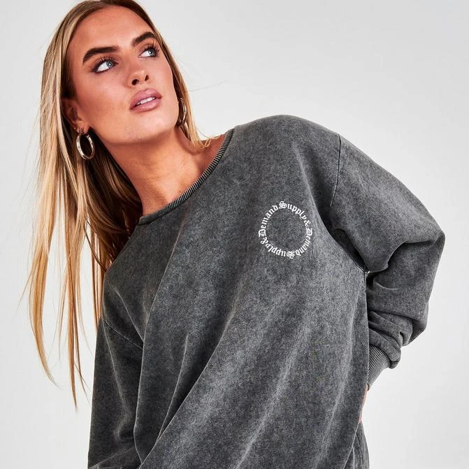 SUPPLY & DEMAND Women's Supply & Demand Gothic Washed Crewneck Sweatshirt 1