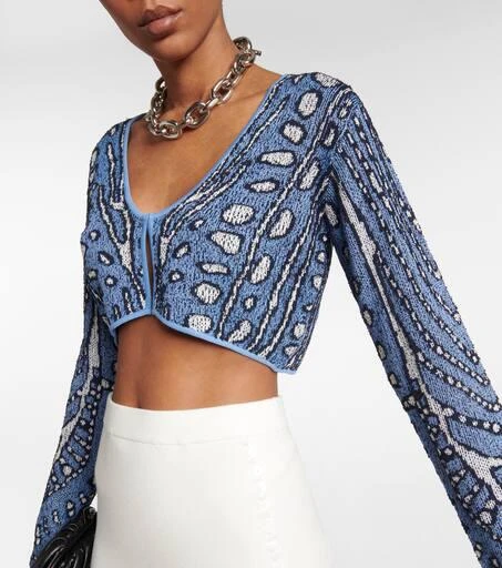 Altuzarra Damisi jacquard knit cropped cardigan 4