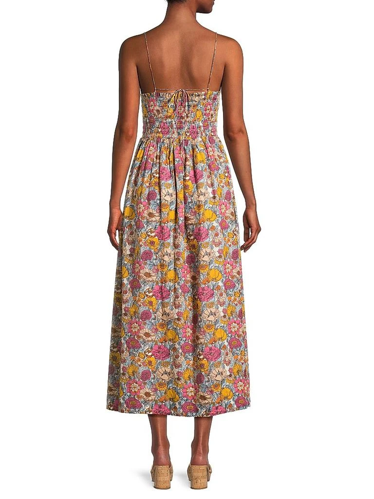 Birds of Paradis Carmen Smocked Floral Maxi Dress 5