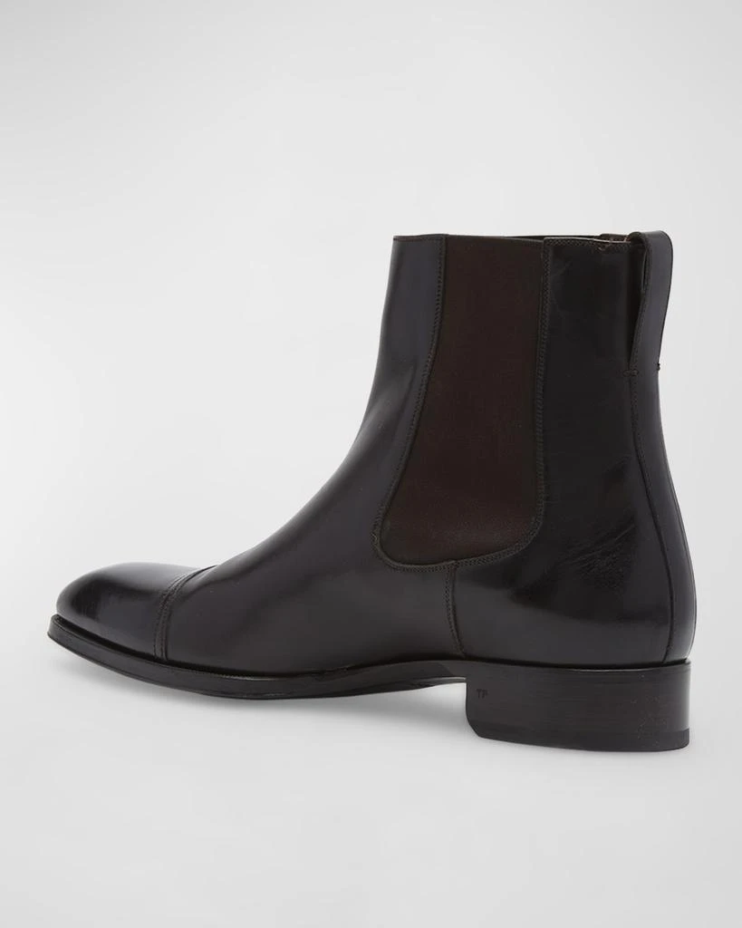 Tom Ford Men's Elkan Burnished Leather Chelsea Boots 4