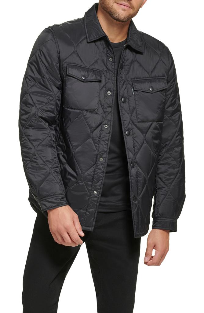 Calvin Klein Men s Quilted Shirt Jacket Black Size XL