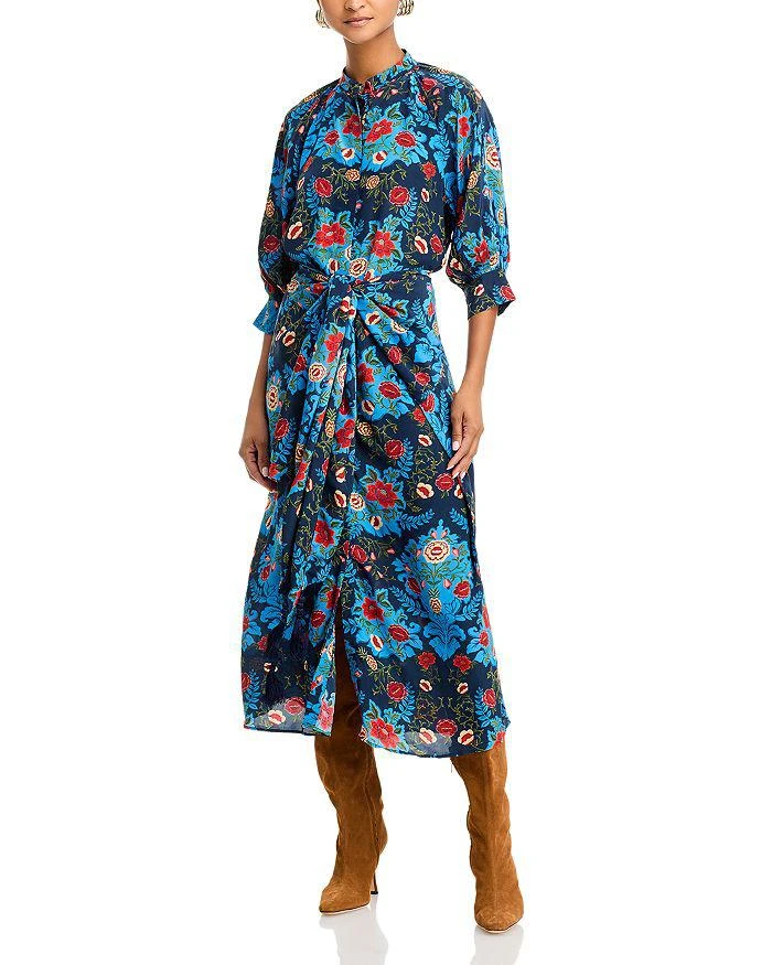 Farm Rio Arabesque Floral Tie Front Dress 1