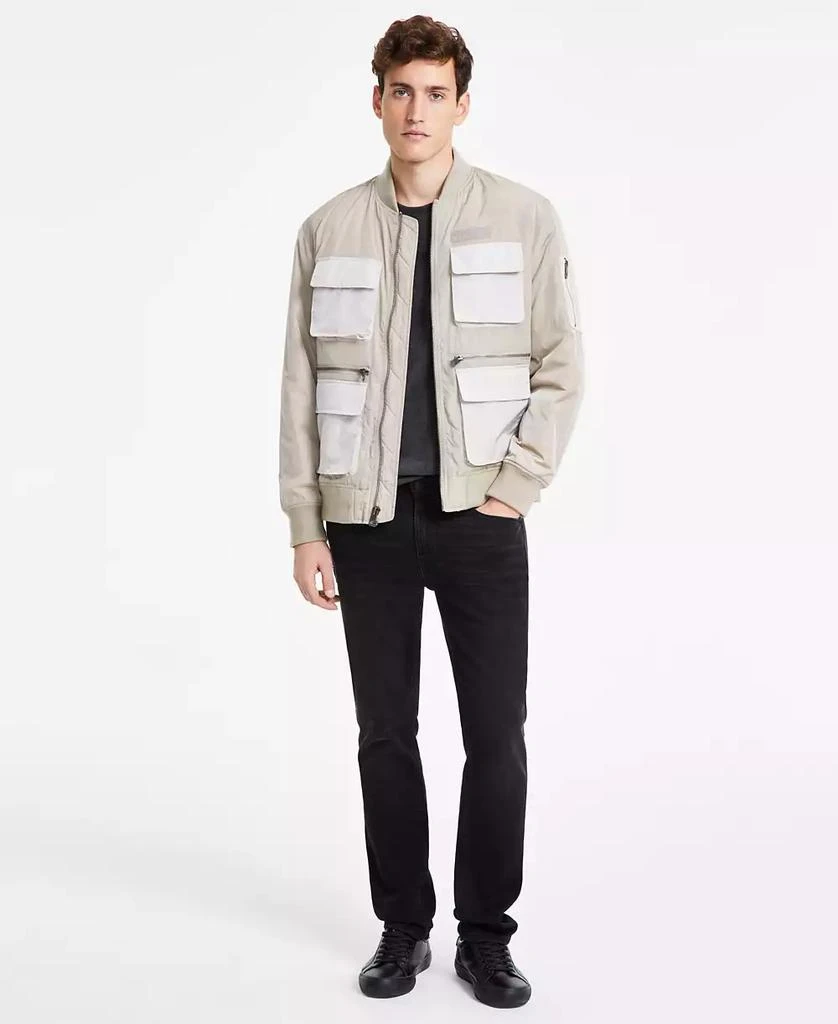 GUESS Men's Tech Nylon Utility Bomber Jacket 2