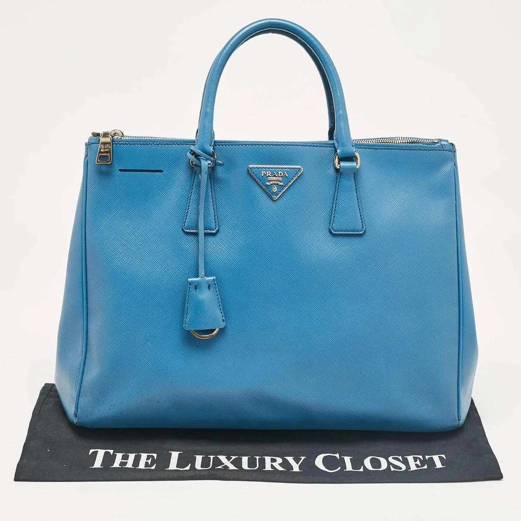 Prada Prada Blue Saffiano Lux Leather Large Double Zip Tote 22