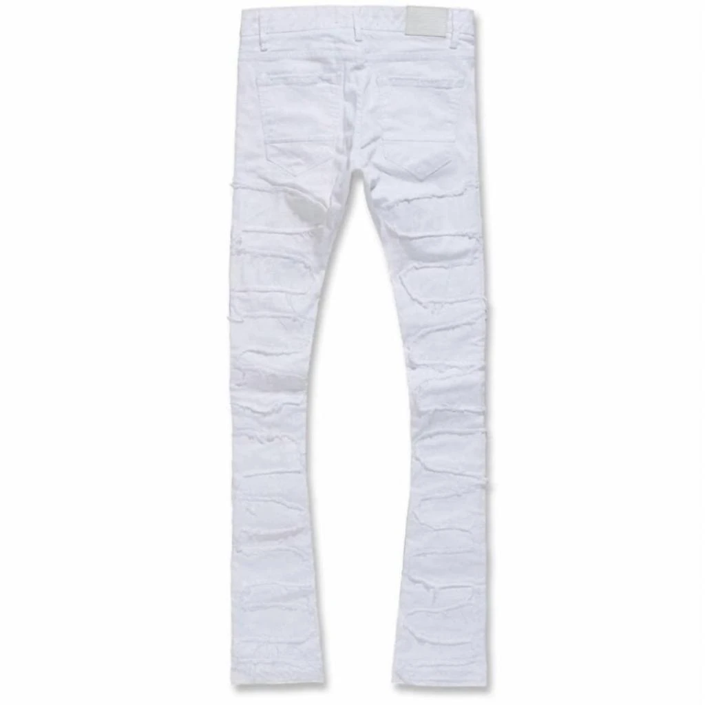 JORDAN CRAIG Men's Martin Stacked Python Denim Jean In White 3