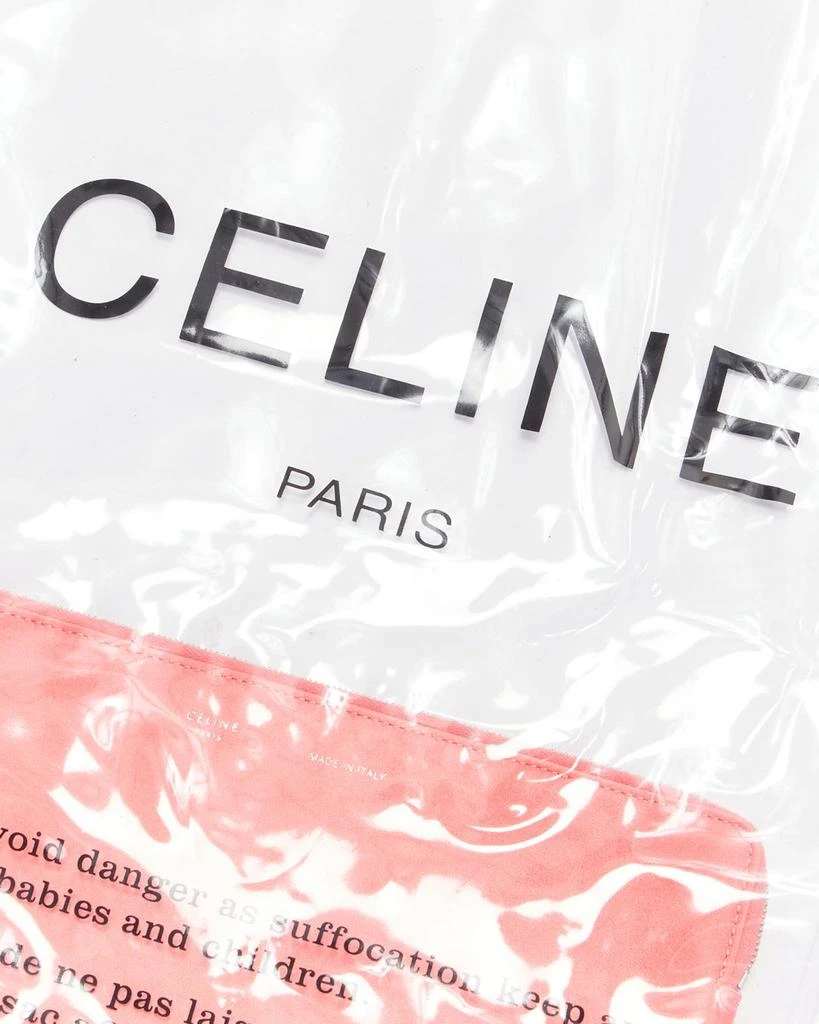 Celine CELINE Phoebe Philo 2018 clear PVC logo pink leather pouch tote bag 4