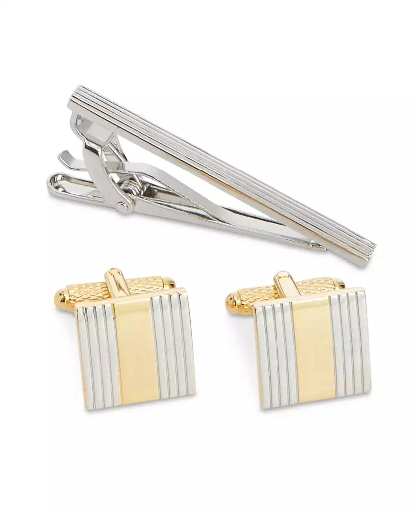 Perry Ellis Portfolio Perry Ellis Men's Classic Cuff Links & Tie Bar Set 1