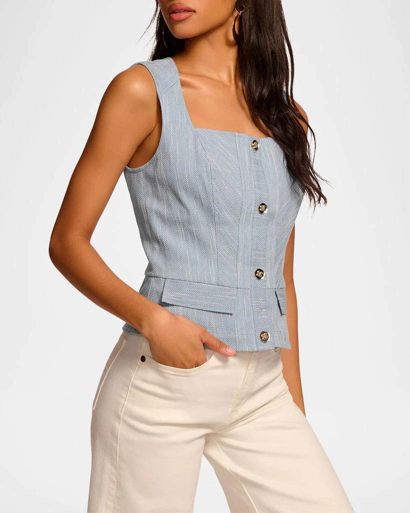 Ramy Brook Suki Textured Button-Front Top 3