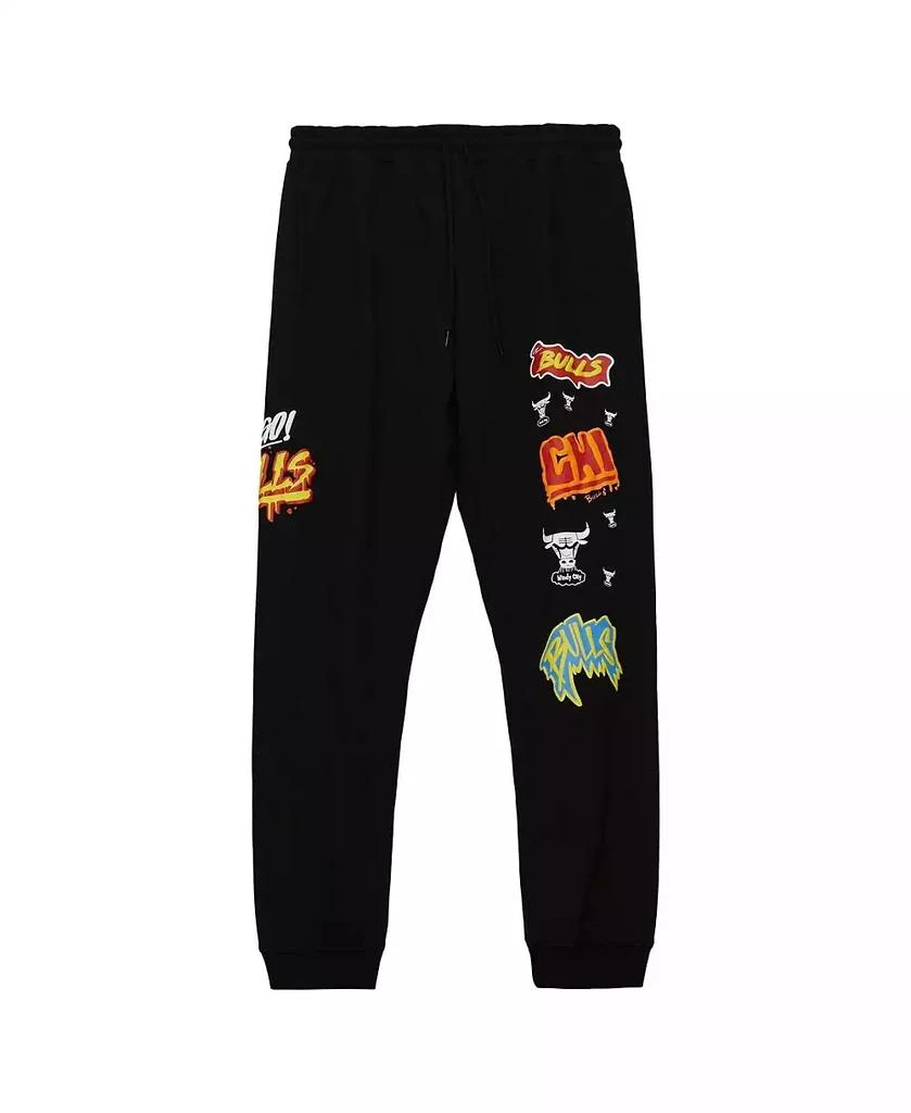 Mitchell & Ness Men's Black Chicago Bulls Slap Sticker Sweatpants 2