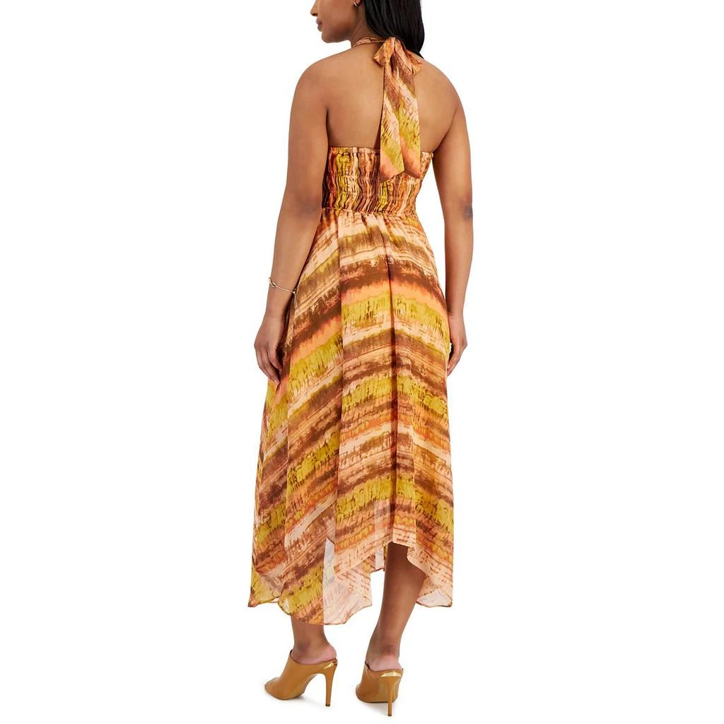 Taylor Womens Tea Length Printed Halter Dress 2