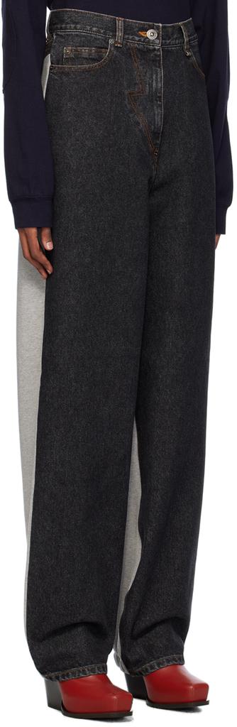 pushBUTTON Black & Gray Hybrid Jeans