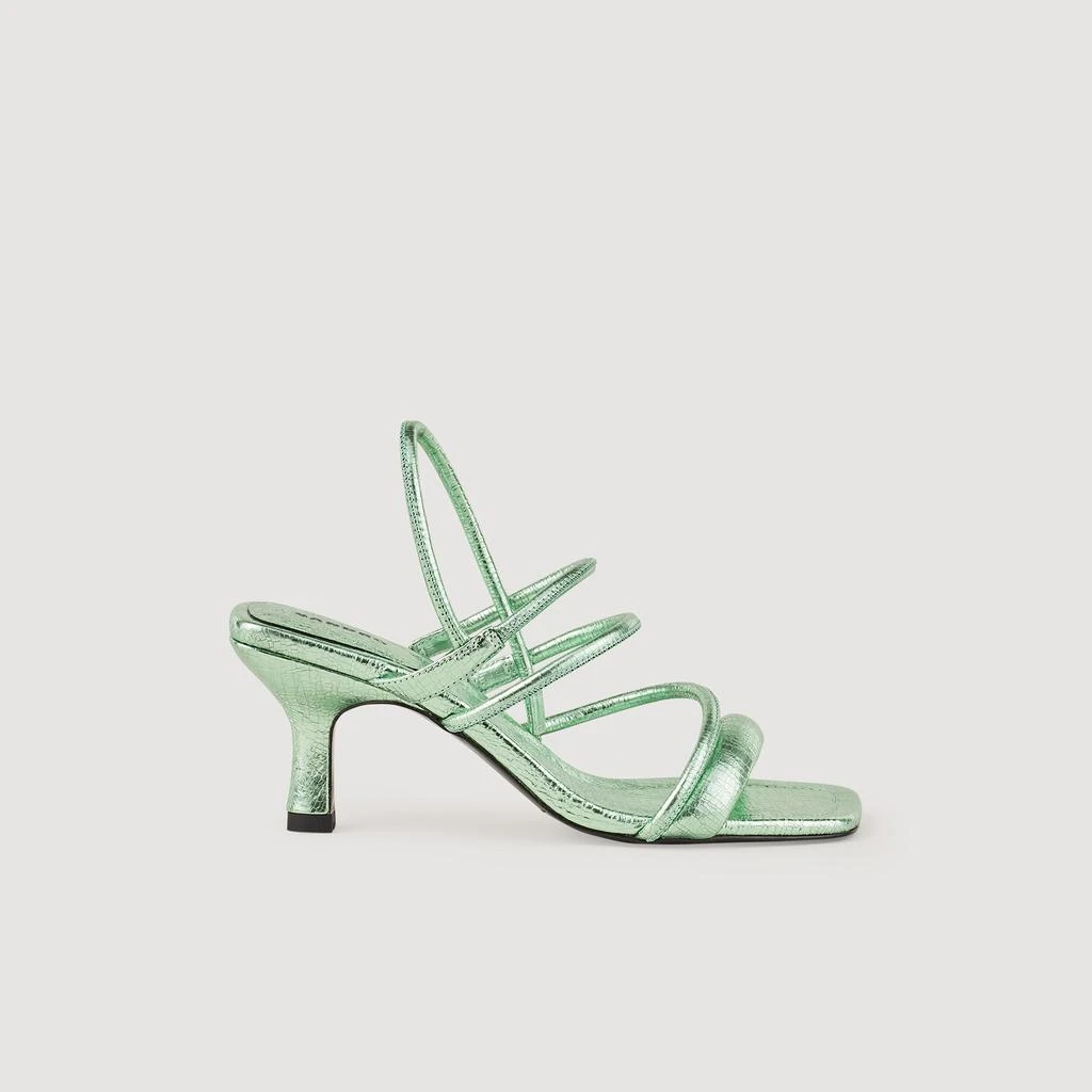 Sandro Metallic leather sandals 1