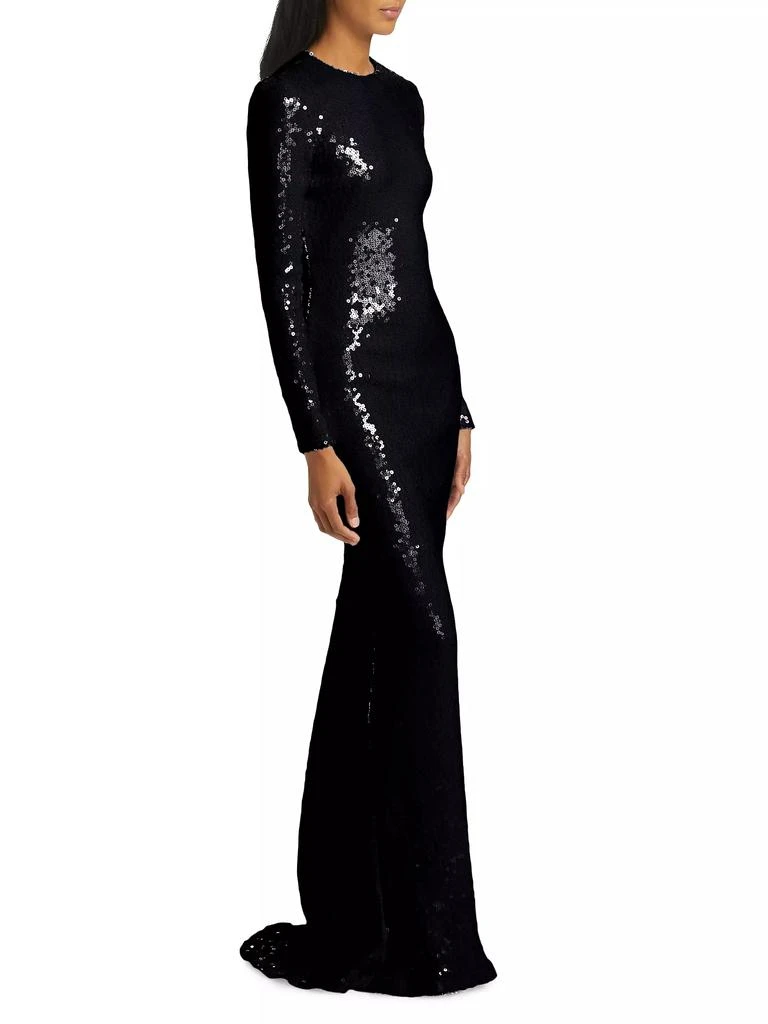 Sergio Hudson Sequin Open-Back Trumpet Gown 4