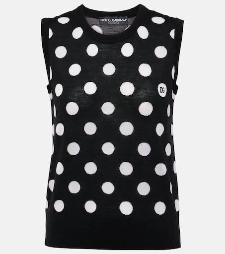 Dolce
Gabbana Polka-dot wool and silk tank top 1