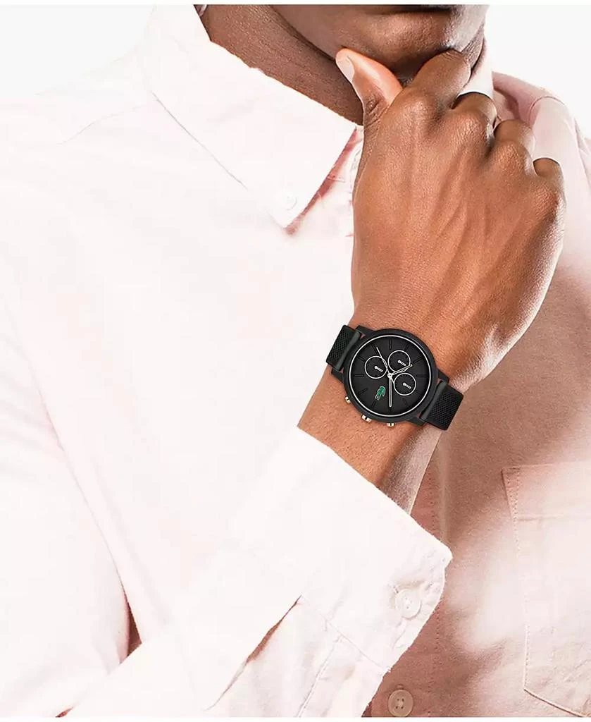 Lacoste Men's L 12.12. Chrono Black Silicone Strap Watch 43mm 4