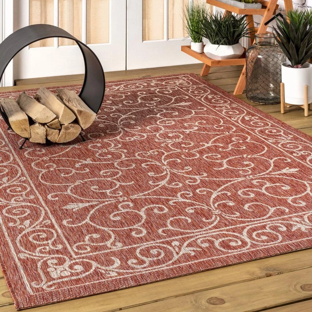 JONATHAN Y Charleston Vintage Filigree Textured Weave Indoor/Outdoor Area Rug 9