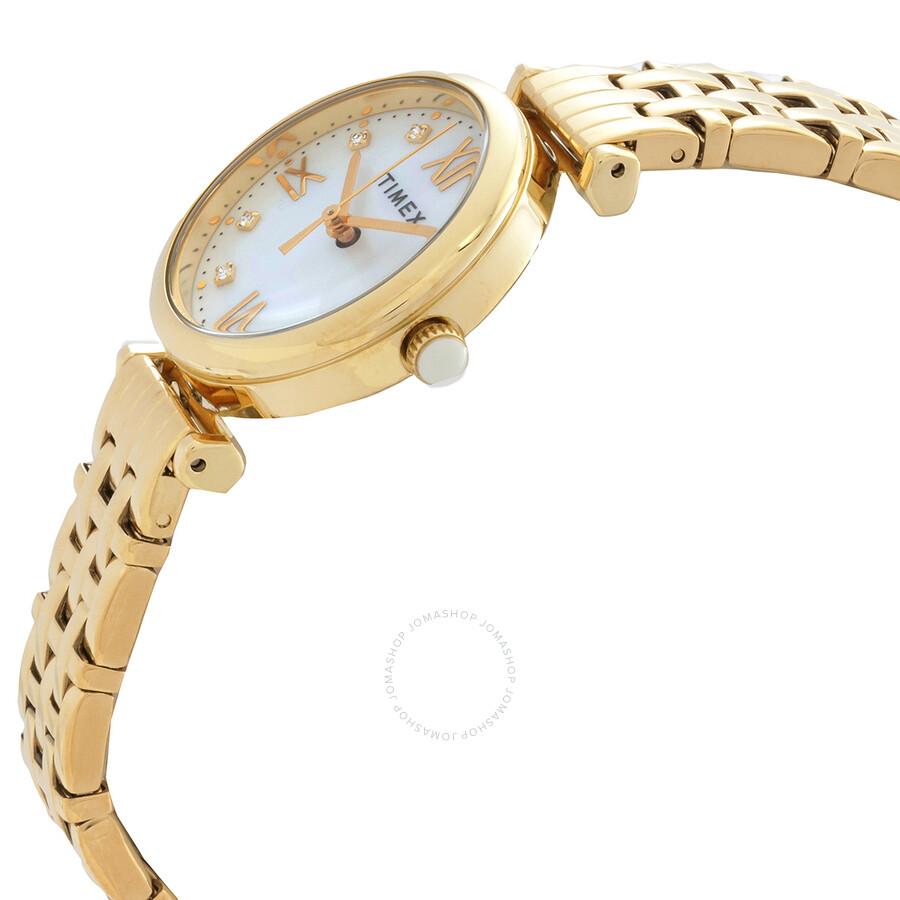 Timex Parisienne Quartz Crystal Mother of Pearl Dial Ladies Watch TW2T78900