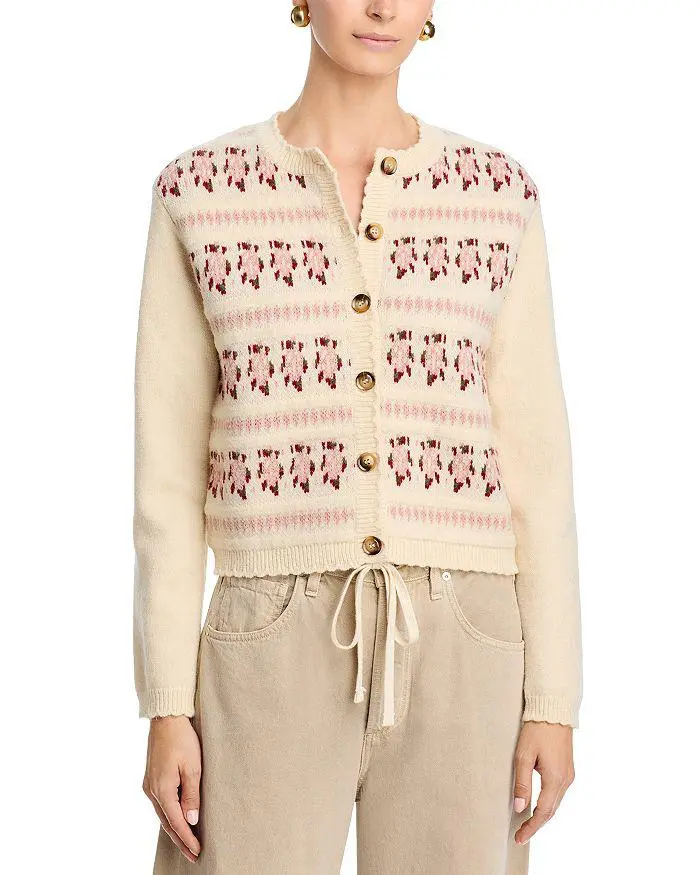 AQUA Fair Isle Cardigan - Exclusive