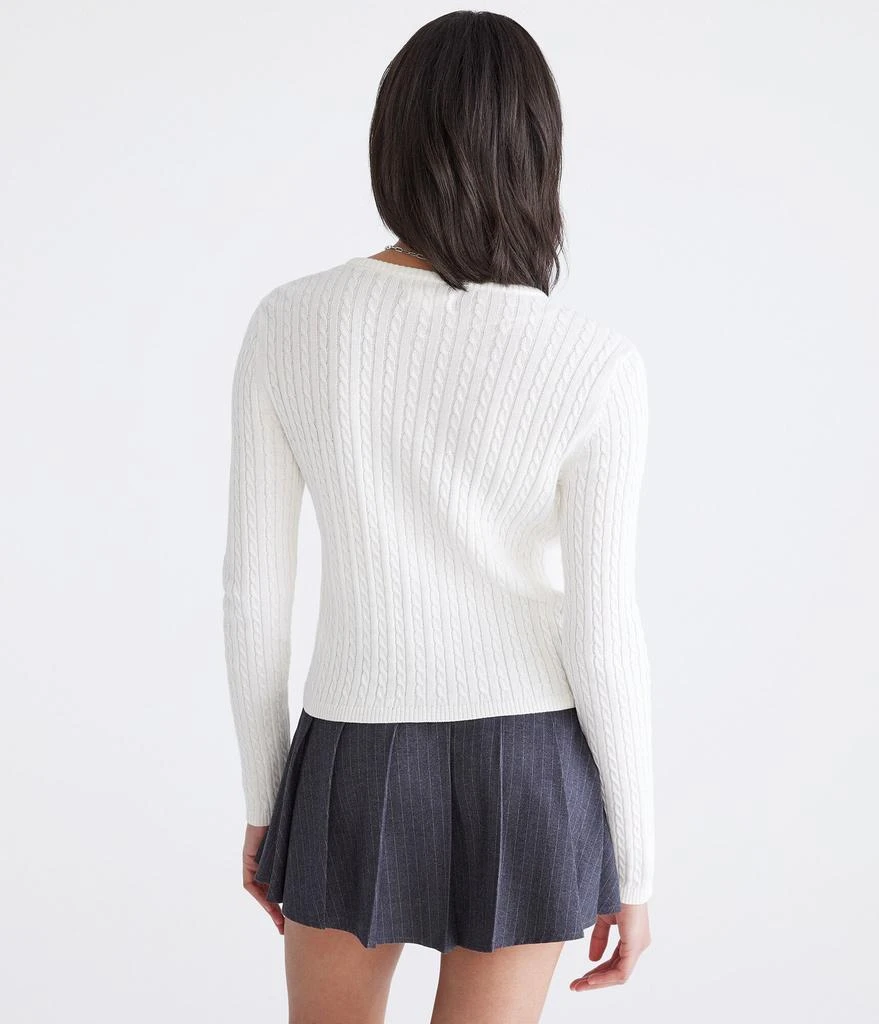 Aeropostale Cable Knit Buttoned Crew Cardigan 4