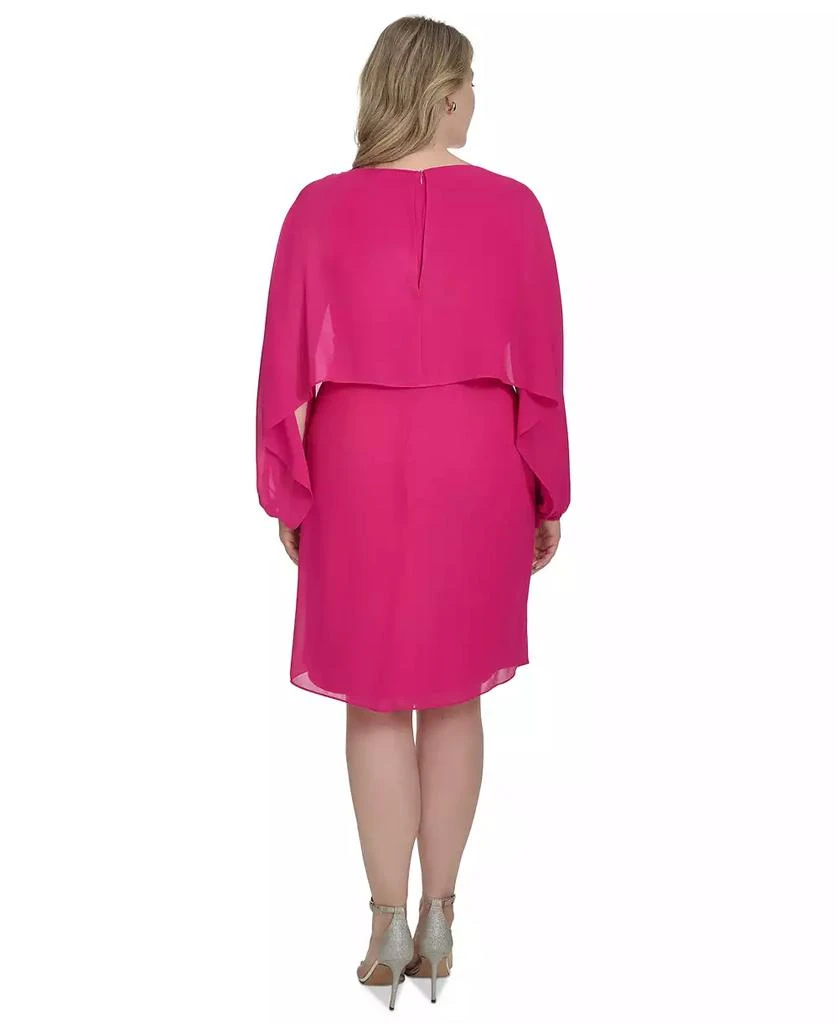 Jessica Howard Plus Size Embellished Capelet Dress 4