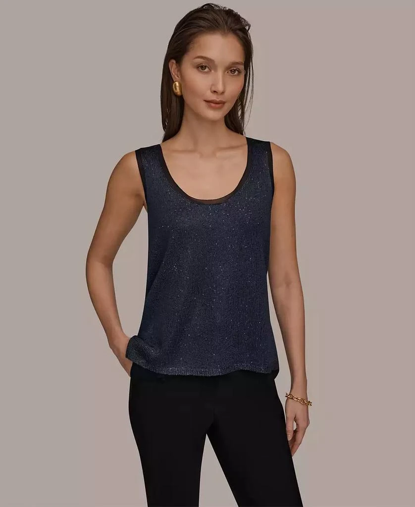 Donna Karan Women
s Sequin Scoop Neck Sweater