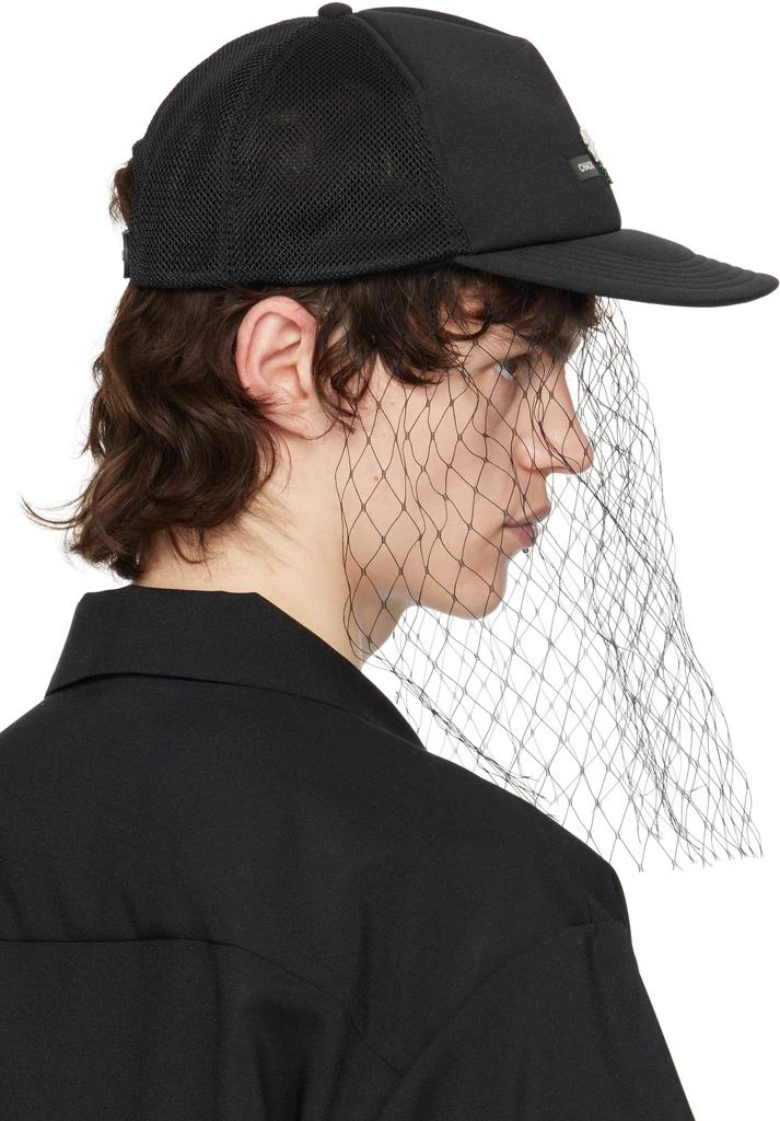 UNDERCOVER Black Beaded Appliqué Cap 3