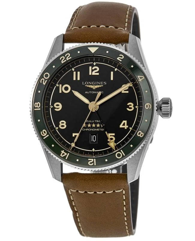 Longines Longines Spirit Zulu Time Grey Dial Leather Strap Men's Watch L3.812.4.63.2 1