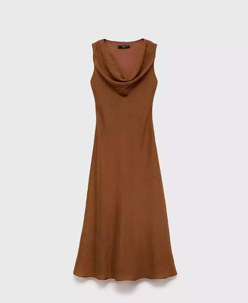 Mango Women's Draped Neck Lyocell Dress 1