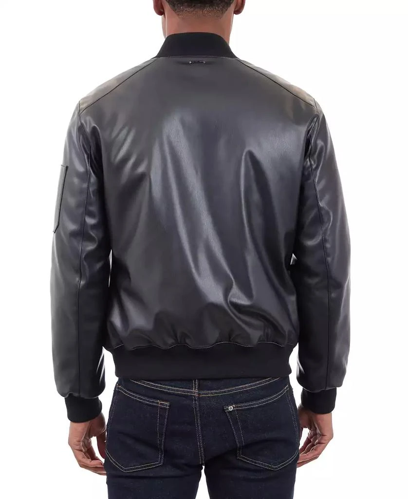 Michael Kors Men
s Faux Leather Moto Jacket 2