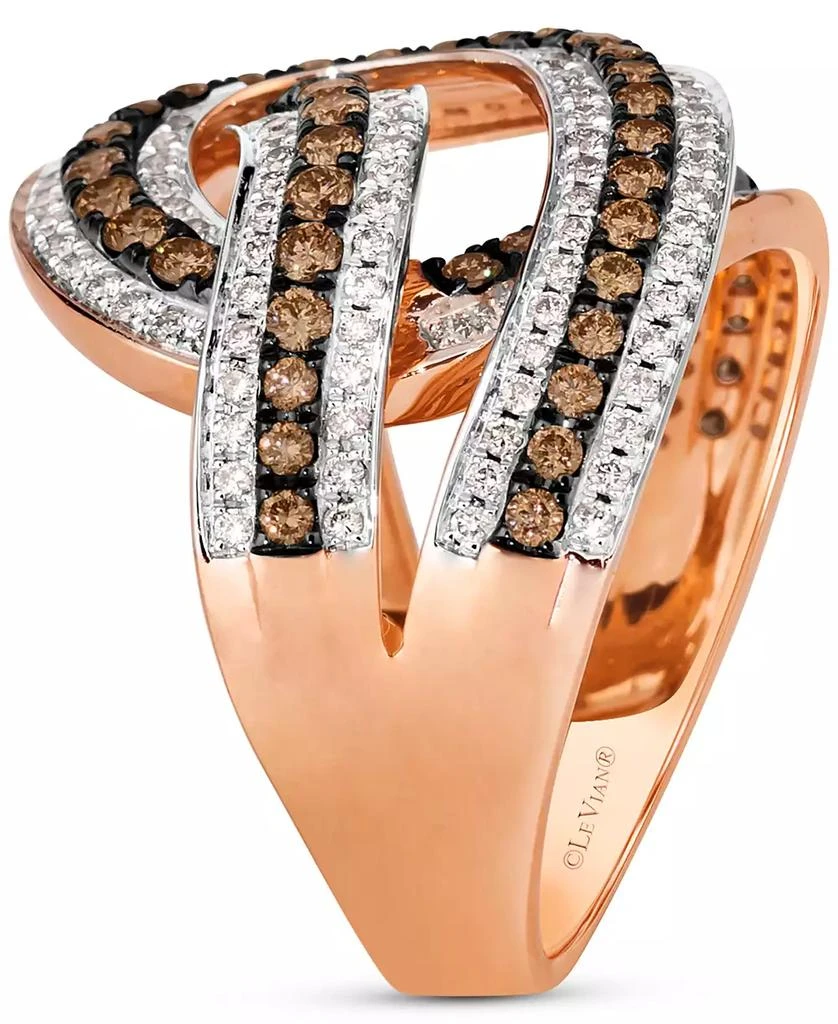 Le Vian Chocolatier® Chocolate Diamond 
Vanilla Diamonds Interlocking Swirl Ring (1-1/2 ct. t.w.) in 14k Rose Gold 3
