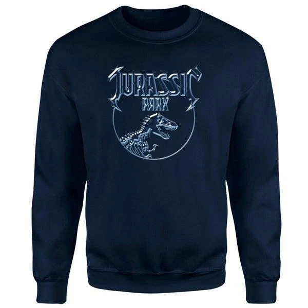 Shop Jurassic Park Logo Metal Sweatshirt Navy on Sale at