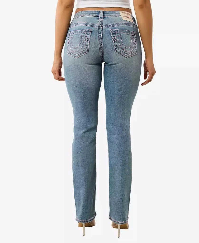 True Religion Women's Billie Mid Rise Straight Big T Jeans 2