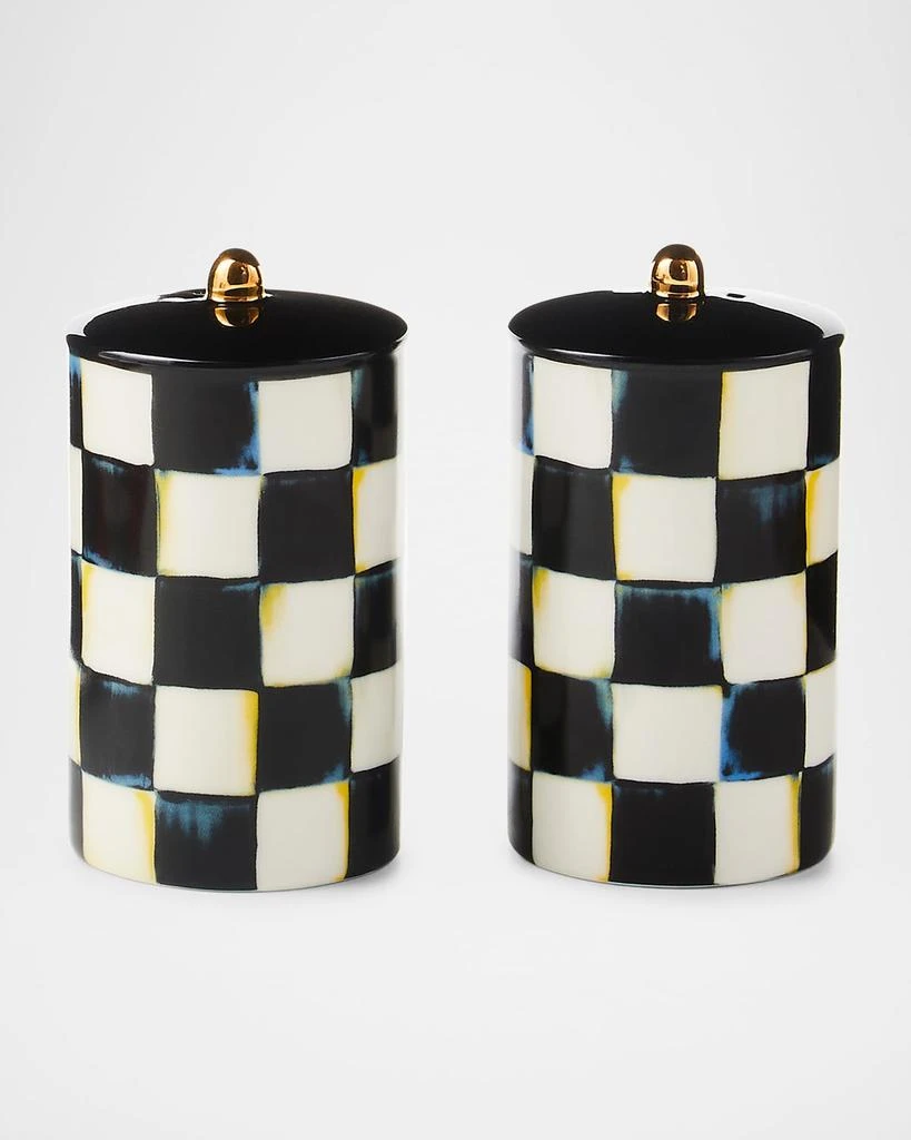 MacKenzie-Childs Courtly Check Farmhouse Salt Pepper Shakers, Set of 2 1