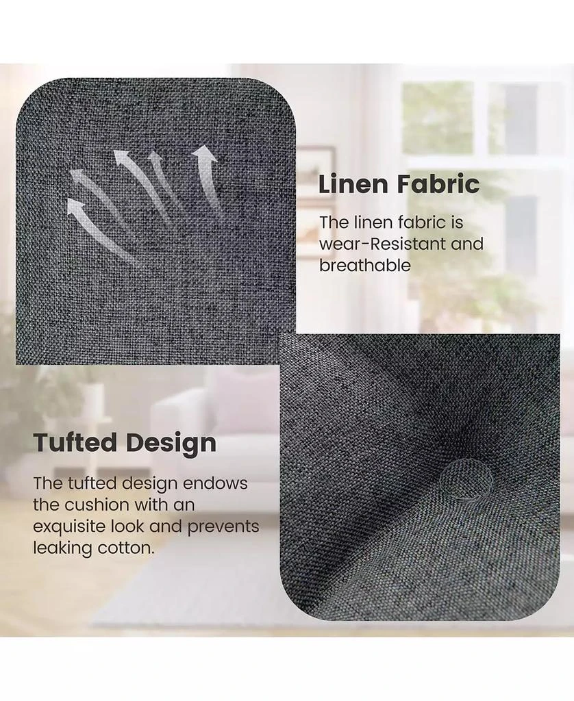 GOUUN 4 Pack 17.5 x 17 Inch U-Shaped Chair Pads with Polyester Cover-Grey 5