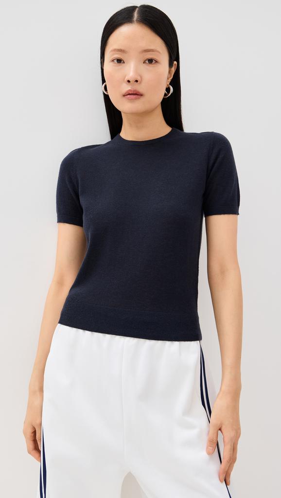 Tibi Skinlike Mercerized Wool Shrunken Tee