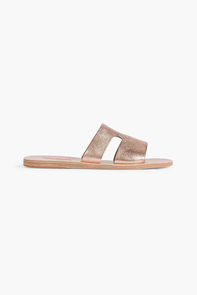 ANCIENT GREEK SANDALS Apteros cutout metallic textured-leather sandals 1