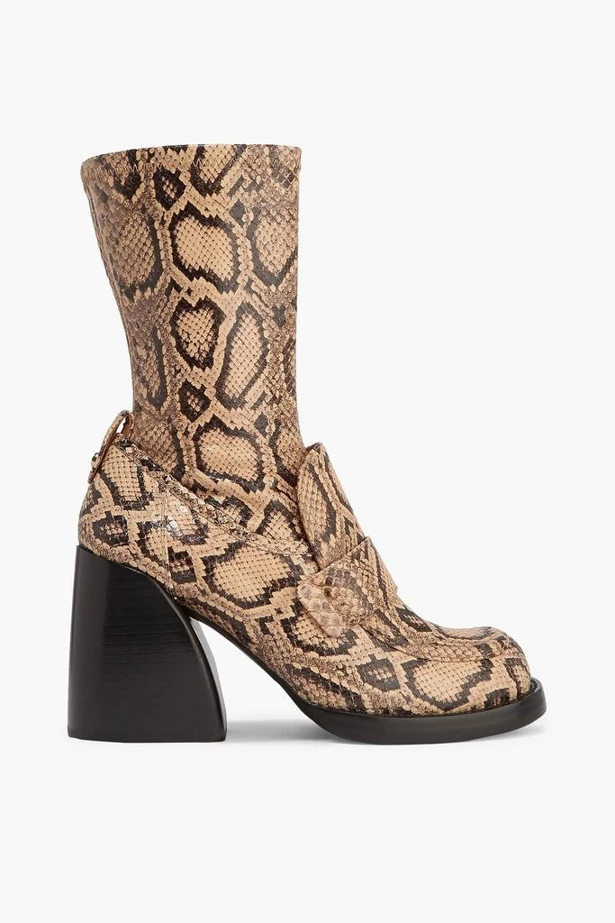 Chloé Adelie python-effect leather ankle boots 1