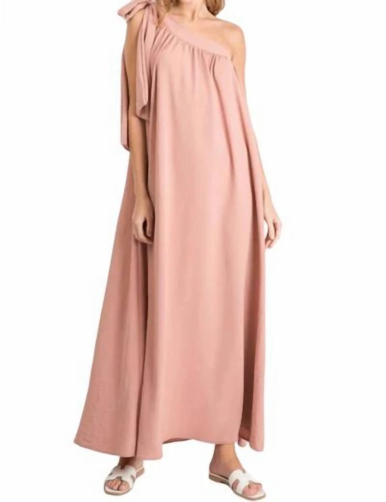 Jodifl Tie One Shoulder Maxi Dress In Mauve 1