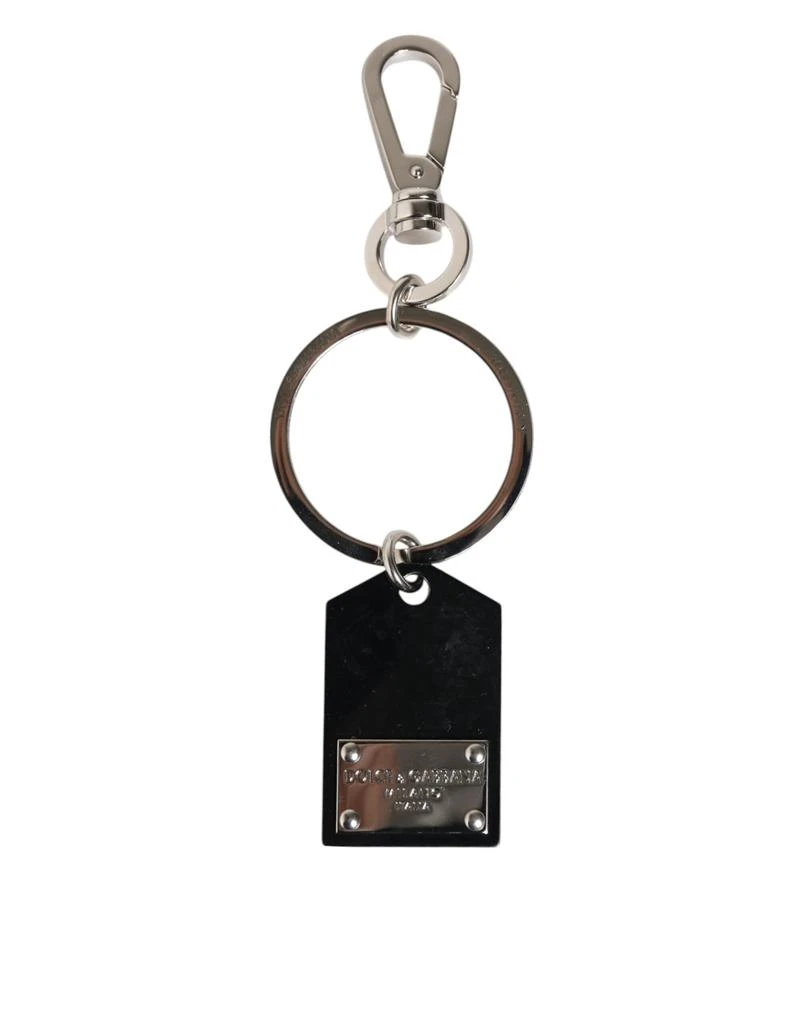 Dolce 
Gabbana Sint Glass Plaque DG Logo Metal PlateKeychain Men
s Keyring