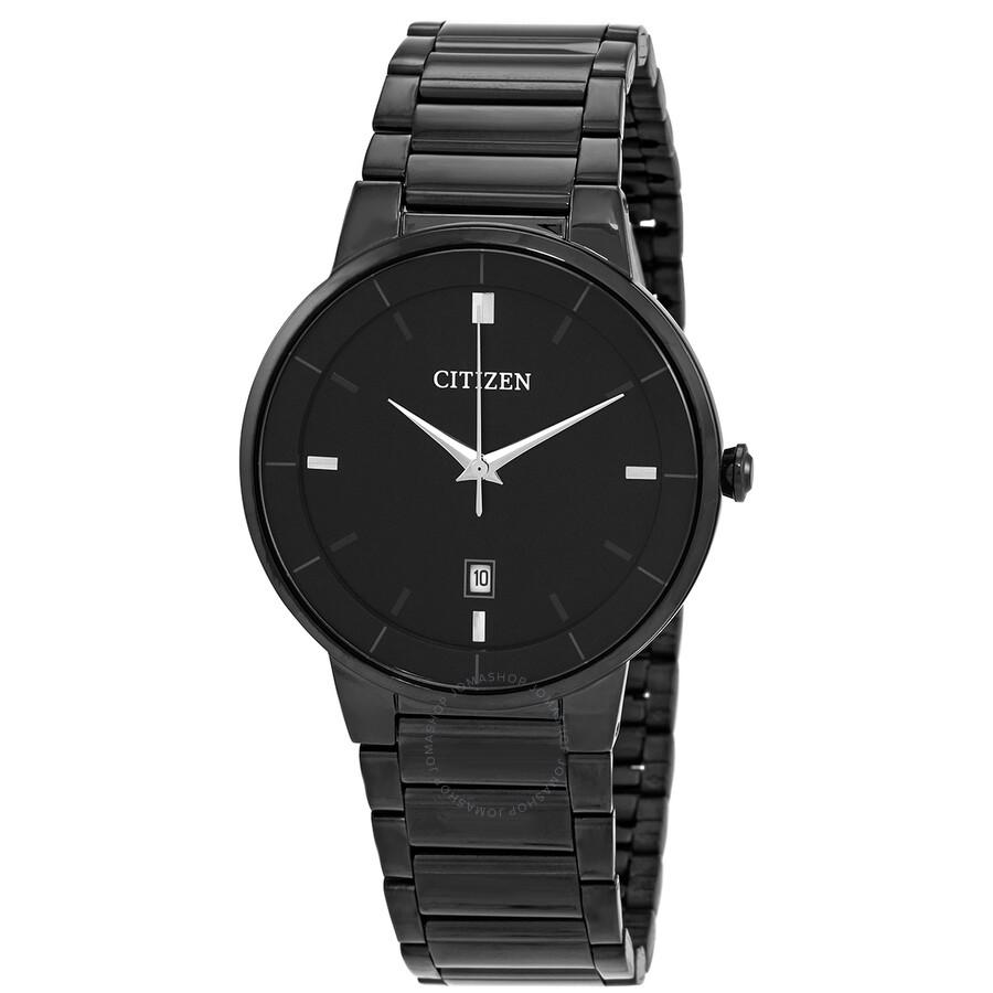 Citizen Quartz Black Dial Black-plated Men's Watch BI5017-50E