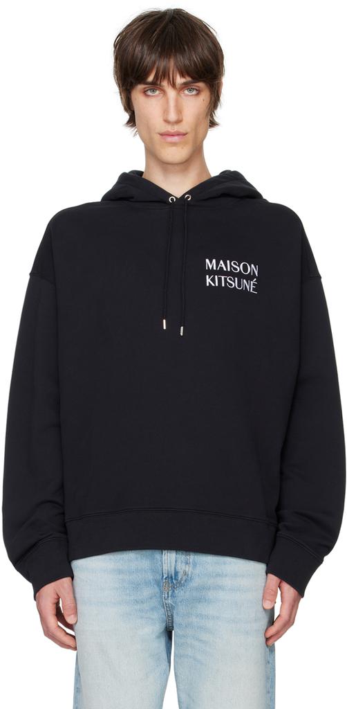 MAISON KITSUNE｜HOOD/ZIP-UP (WATERFALL OVERSIZE HOODIE ( Maison Kitsune Waterfall Oversize Hoodie Black Hoodies