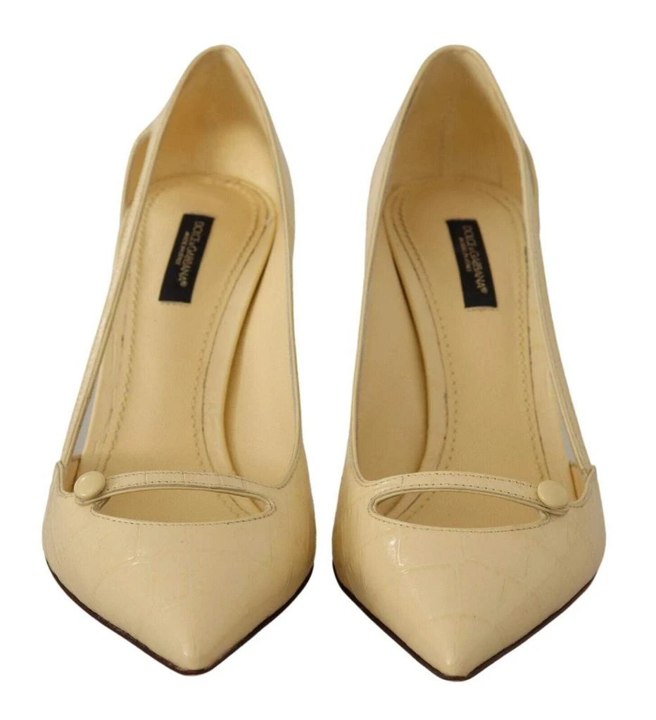 Dolce & Gabbana Dolce & Gabbana Yellow Exotic Leather Stiletto Heel Pumps Shoes 3