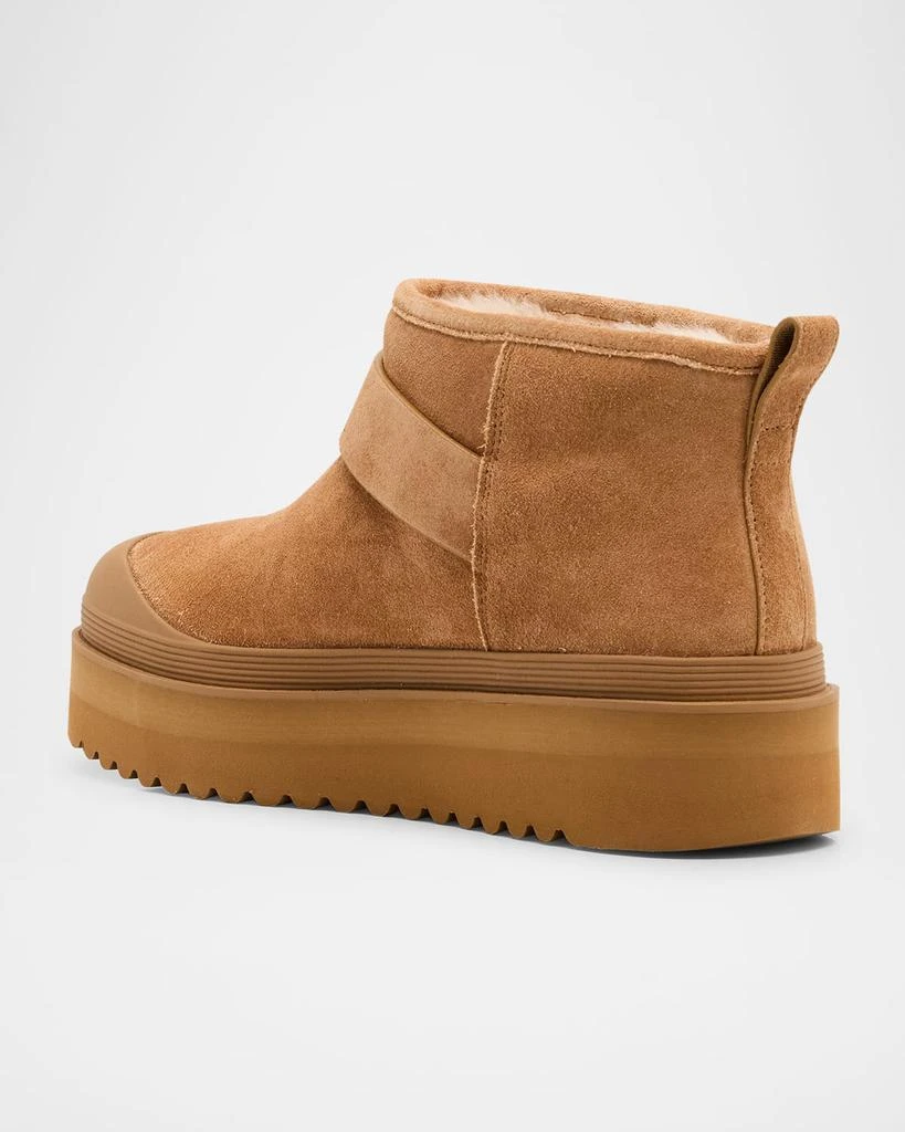 Tory Burch Mellow Suede Shearling Buckle Platform Booties 4