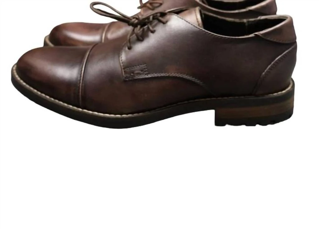 T.B. PHELPS Men's Jeremy Captoe Oxford Shoes In Mahogany 1