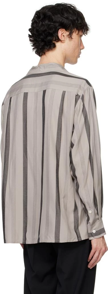 Wacko Maria Gray Striped Open Collar Shirt 3