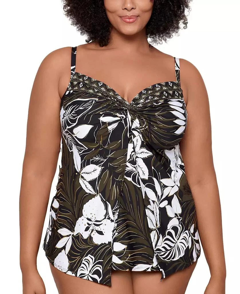 Miraclesuit Plus Size Elle Dorado Love Knot Underwired Tankini Top 1