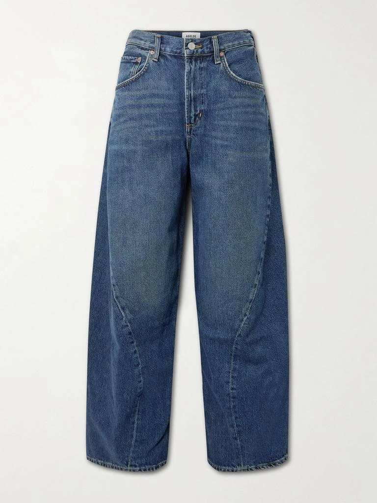 AGOLDE Twist Organic High-rise Wide-leg Jeans - Dark denim