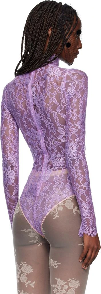 Valentino Purple Floral Lace Bodysuit 3